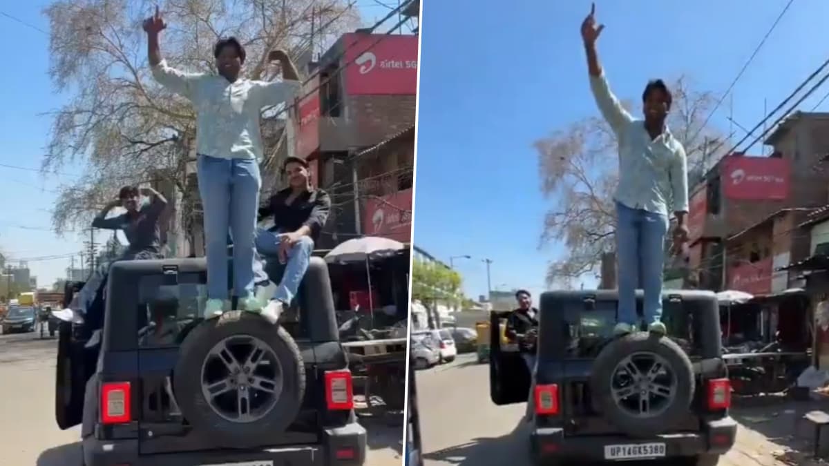 नोएडा न्यूज: थार गाड़ी पर चढ़कर रील बनाना पड़ा भारी, 33 हजार का जुर्माना