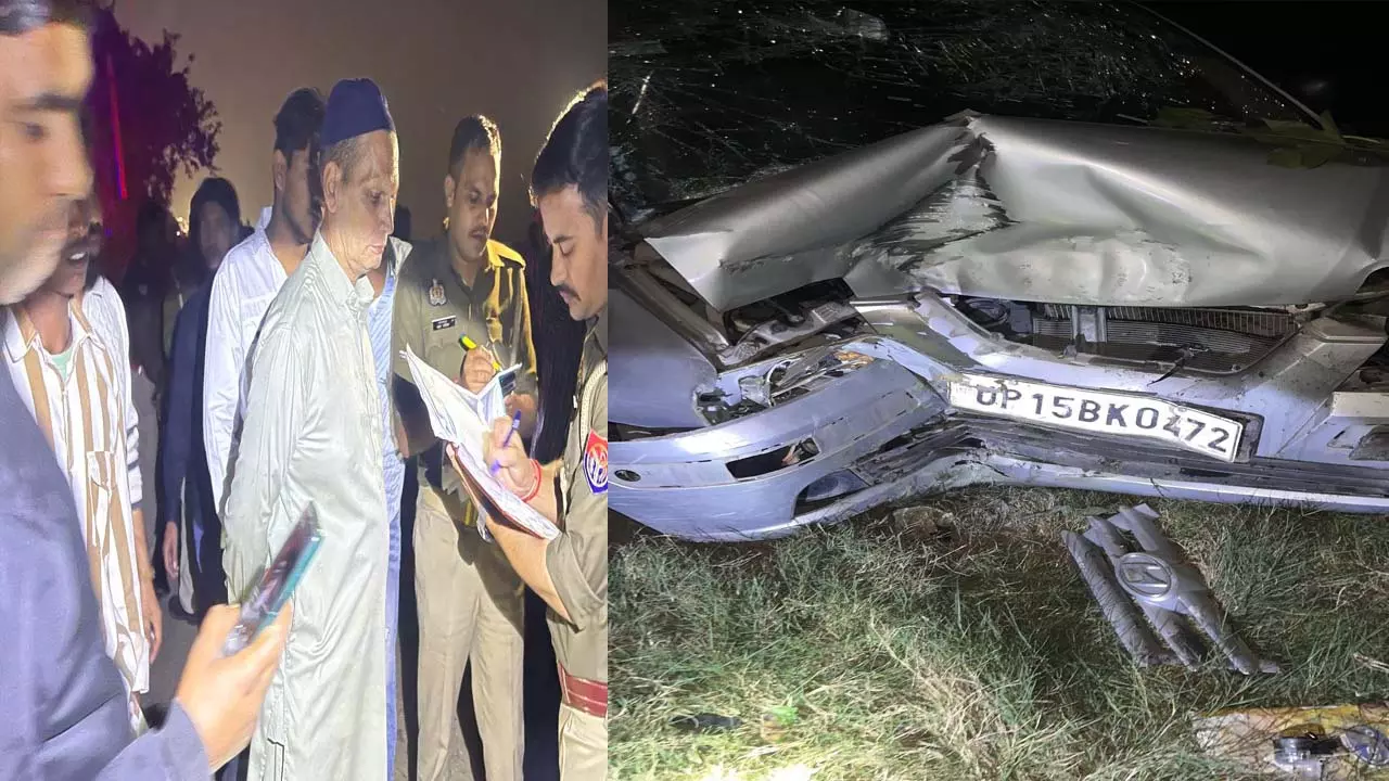 हापुड़ में दर्दनाक सड़क हादसा — तेज रफ्तार कार पुलिया से टकराई, महिला और तीन साल के बच्चे की मौत